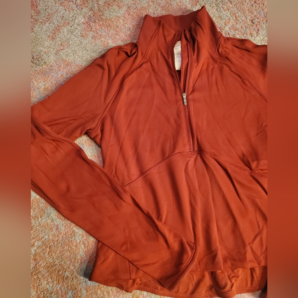 Lululemom Rust Orange Zip-Up Sweater